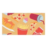 Fast Junk Food  Pizza Burger Cool Soda Pattern Satin Shawl 45  x 80 