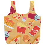 Fast Junk Food  Pizza Burger Cool Soda Pattern Full Print Recycle Bag (XXL)