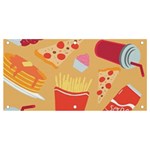Fast Junk Food  Pizza Burger Cool Soda Pattern Banner and Sign 4  x 2 