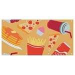 Fast Junk Food  Pizza Burger Cool Soda Pattern Banner and Sign 8  x 4 