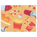 Fast Junk Food  Pizza Burger Cool Soda Pattern Two Sides Premium Plush Fleece Blanket (Extra Small)