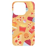 Fast Junk Food  Pizza Burger Cool Soda Pattern iPhone 14 Pro Black UV Print Case