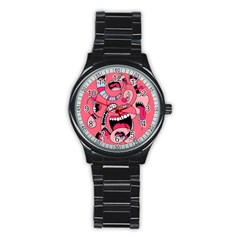 Big Mouth Worm Stainless Steel Round Watch