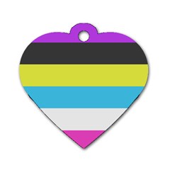 Bigender Flag Copy Dog Tag Heart (one Side) by Dutashop