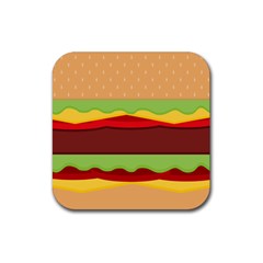 Cake Cute Burger Rubber Coaster (square) by Dutashop