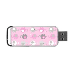 Animals Elephant Pink Cute Portable Usb Flash (one Side) by Dutashop