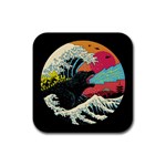 Retro Wave Kaiju Godzilla Japanese Pop Art Style Rubber Coaster (Square)