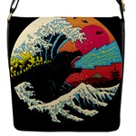 Retro Wave Kaiju Godzilla Japanese Pop Art Style Flap Closure Messenger Bag (S)