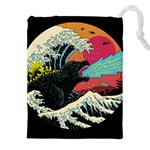 Retro Wave Kaiju Godzilla Japanese Pop Art Style Drawstring Pouch (5XL)