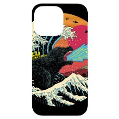 Retro Wave Kaiju Godzilla Japanese Pop Art Style Iphone 14 Pro Max Black Uv Print Case by Modalart