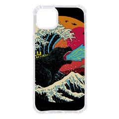 Retro Wave Kaiju Godzilla Japanese Pop Art Style Iphone 14 Plus Tpu Uv Print Case by Modalart