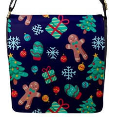 Christmas Texture New Year Background Trees Retro Pattern Flap Closure Messenger Bag (s)