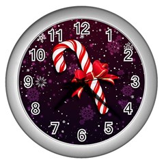 Christmas Lollipop Bowknot Celebrations Wall Clock (silver) by Sarkoni