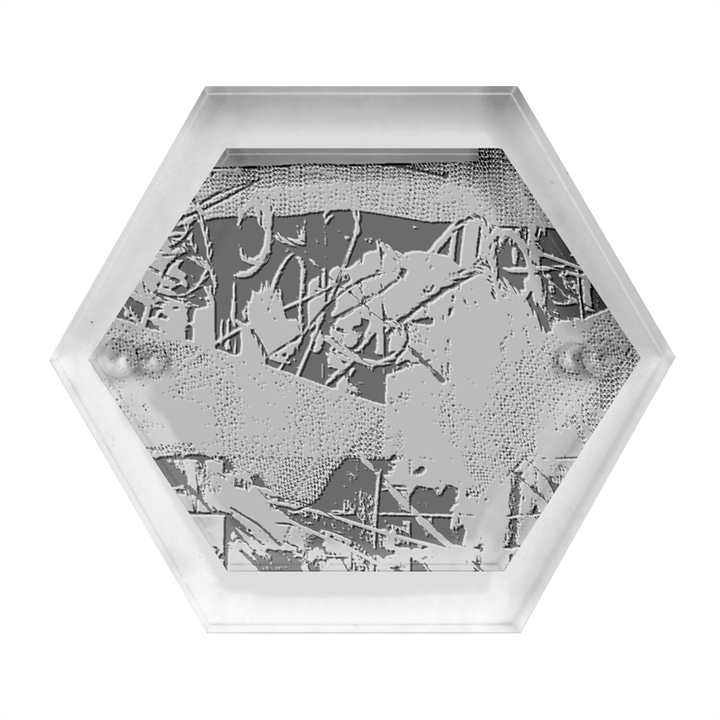 Collage Hexagon Wood Jewelry Box