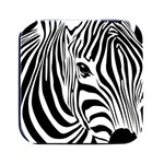Animal Cute Pattern Art Zebra Square Metal Box (Black)