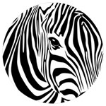 Animal Cute Pattern Art Zebra UV Print Acrylic Ornament Round