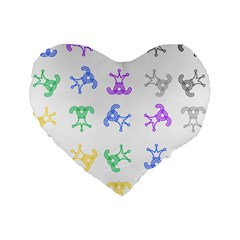 Rainbow Clown Pattern Standard 16  Premium Heart Shape Cushions by Amaryn4rt