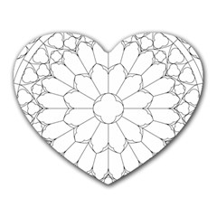 Roses Stained Glass Heart Mousepad by Amaryn4rt