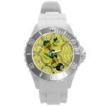 Flower Blossom Round Plastic Sport Watch (L)