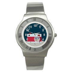Camera Vector Illustration Stainless Steel Watch by Amaryn4rt