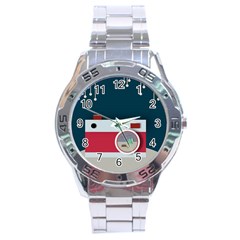 Camera Vector Illustration Stainless Steel Analogue Watch by Amaryn4rt
