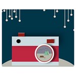 Camera Vector Illustration Premium Plush Fleece Blanket (Medium)