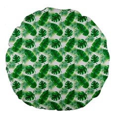 Tropical Leaf Pattern Large 18  Premium Flano Round Cushions