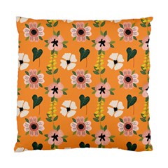 Flower Orange Pattern Floral Standard Cushion Case (two Sides)