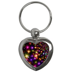 Star Colorful Christmas Abstract Key Chain (heart)