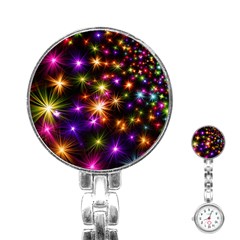 Star Colorful Christmas Abstract Stainless Steel Nurses Watch