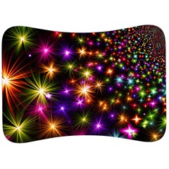 Star Colorful Christmas Abstract Velour Seat Head Rest Cushion by Dutashop