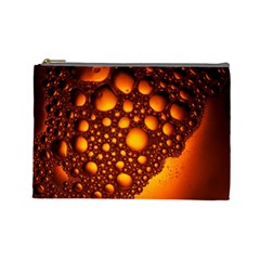 Bubbles Abstract Art Gold Golden Cosmetic Bag (large)