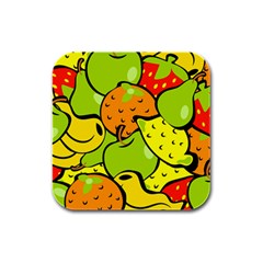 Fruit Food Wallpaper Rubber Square Coaster (4 Pack)