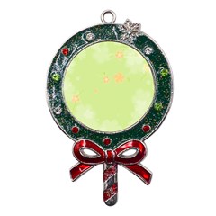Aniseed Green Vintage Background Metal X mas Lollipop With Crystal Ornament by Amaryn4rt