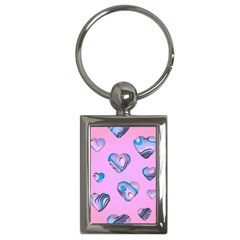Hearts Pattern Love Background Key Chain (rectangle) by Ravend