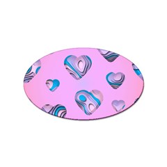 Hearts Pattern Love Background Sticker Oval (10 Pack) by Ravend