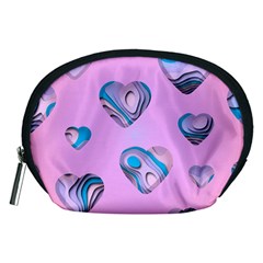 Hearts Pattern Love Background Accessory Pouch (medium)