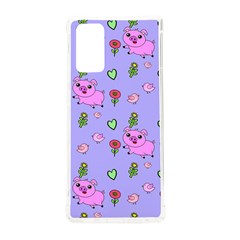 Flower Pink Pig Piggy Seamless Samsung Galaxy Note 20 Tpu Uv Case by Ravend