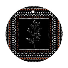 Flowers Line Art Wall Decoration Round Ornament (two Sides)