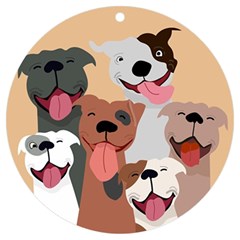 Dogs Pet Background Pack Terrier Uv Print Acrylic Ornament Round by Ravend