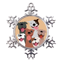 Dogs Pet Background Pack Terrier Metal Large Snowflake Ornament