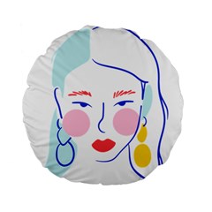 Art Womens Lovers Standard 15  Premium Flano Round Cushions by Ndabl3x