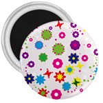 Floral Colorful Background 3  Magnets