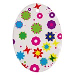 Floral Colorful Background Ornament (Oval)