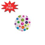 Floral Colorful Background 1  Mini Magnet (10 pack) 