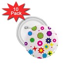 Floral Colorful Background 1.75  Buttons (10 pack)