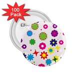 Floral Colorful Background 2.25  Buttons (100 pack) 