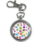 Floral Colorful Background Key Chain Watches