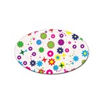 Floral Colorful Background Sticker Oval (100 pack)