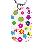 Floral Colorful Background Dog Tag (Two Sides)
